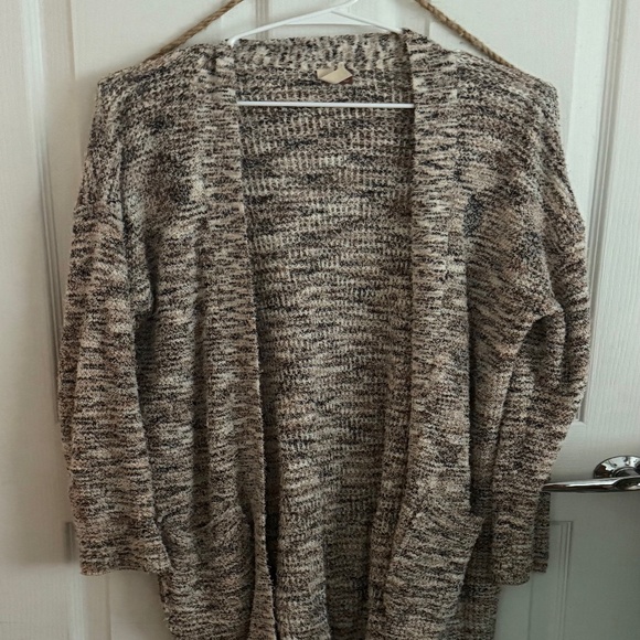 Pilcro Anthropologie Open Front Long Duster Textured Knit Cardigan Sweater - Picture 4 of 4